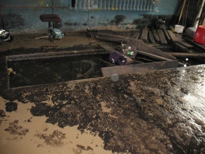 kanał w warsztacie (pracownik zapomniał o pojemniku na olej) całe szczęście że strażacy zneutralizowali już wszystkie plamy ;/