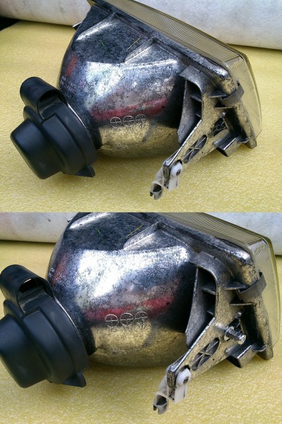 Uchwyt lampy urwany w Rumunii? To się jeszcze naprawi ;)<br />Śruba z nakrętkami miała minimalne luzy, ale nawleczona na nią i zatopiona koszulka termokurczliwa rozwiązała ten problem.