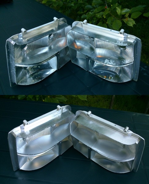 Lampy tylne zreanimowane chromem w sprayu. Teoretycznie powłokę można potem polerować, ale nawet bez efektu lustra światła pozycyjne z tyłu są mocniejsze.